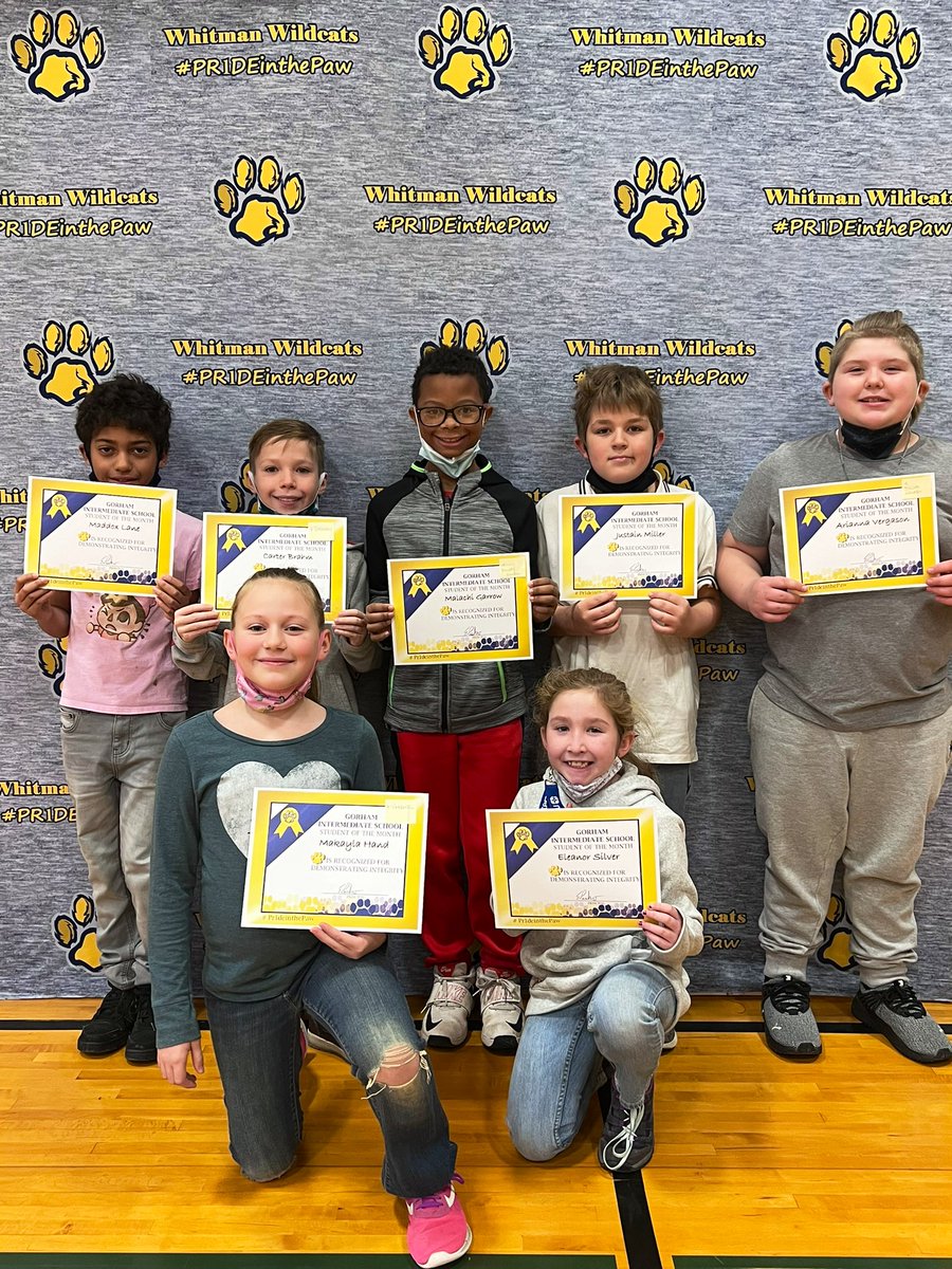 Gorham_MWCSD's tweet image. Our November Students of the Month! #Integrity #Pr1deinthePaw December here we come!!