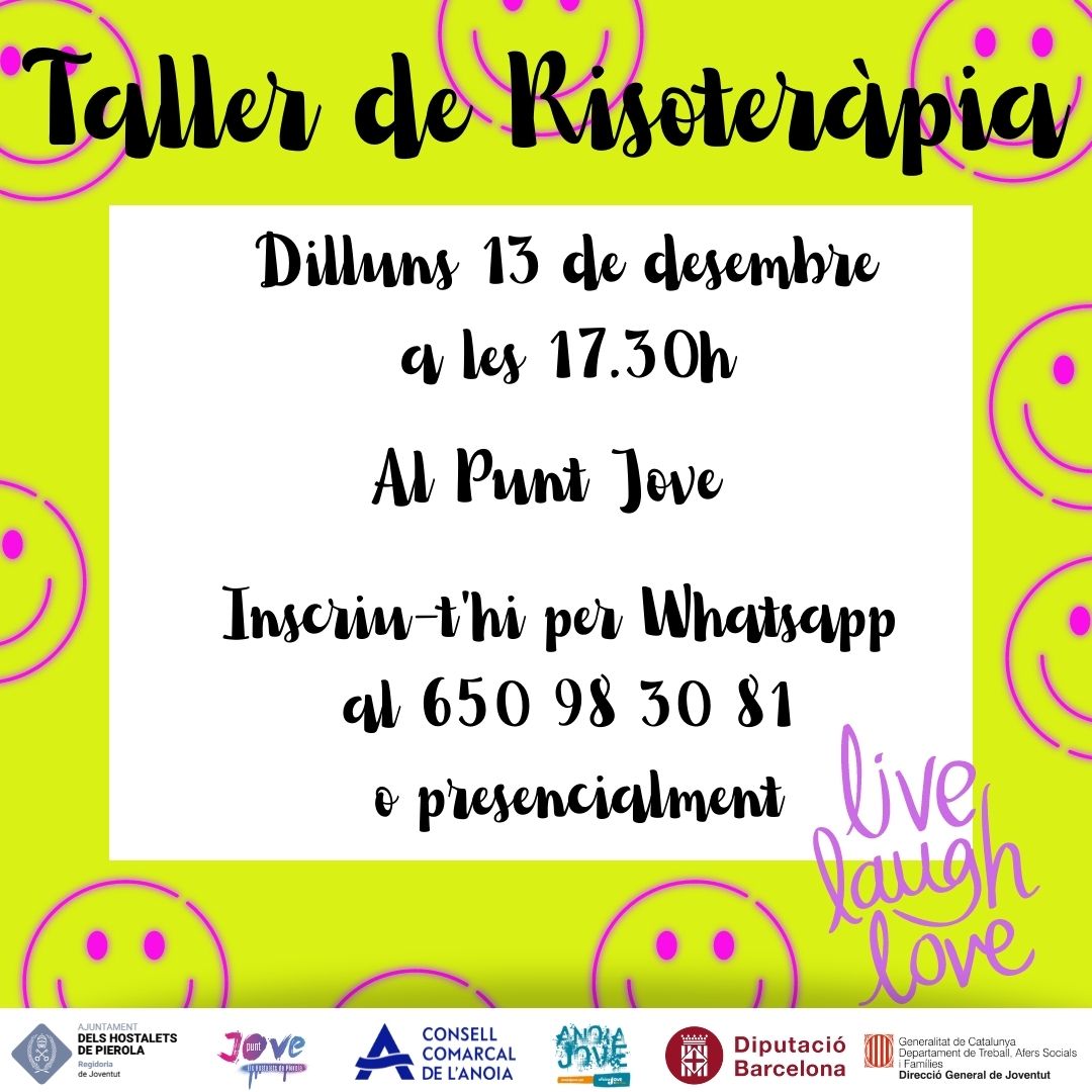 PJHostalets's tweet photo. T’animes? Per a més INFO i inscripcions contacta amb nosaltres per DM, al whatsapp 650 983 081 o per l'e-mail puntjove@elshostaletsdepierola.cat https://t.co/u3X4IoN6Nd