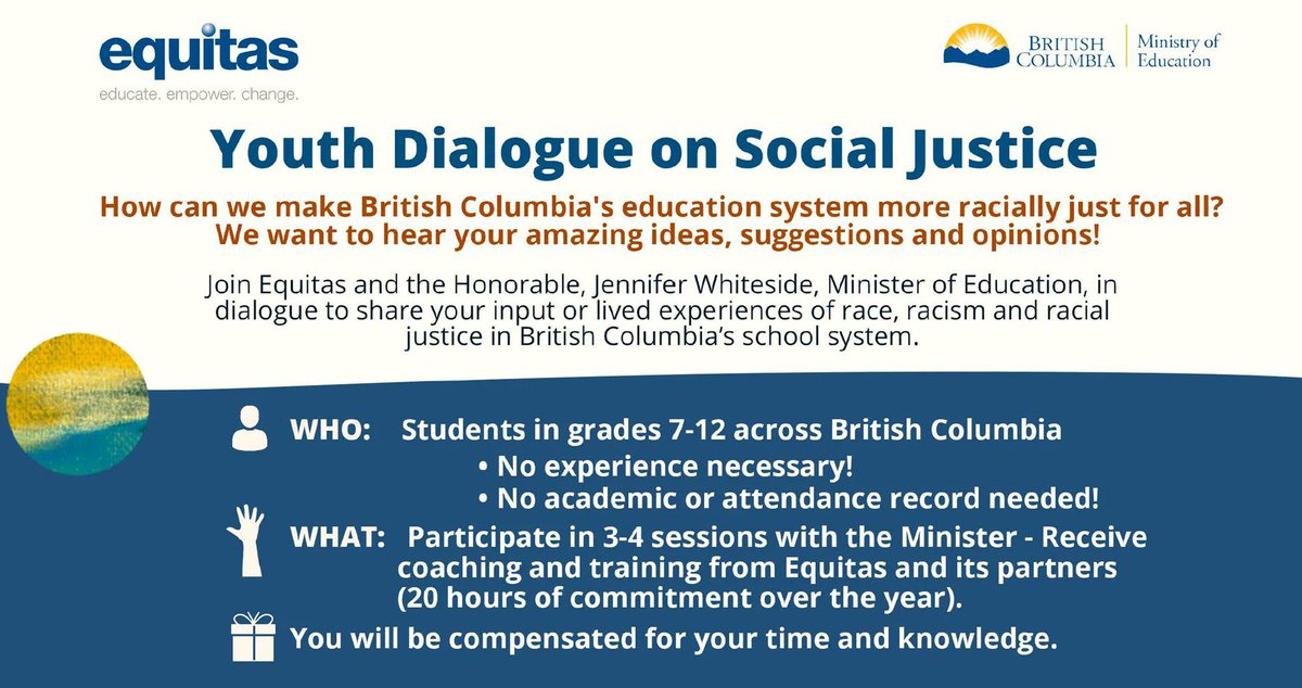 speakingrights.ca/bc-youth-dialo….  To my amazing community of educators 🗣 Know youth who would be interested in this unique dialogue series on issues addressing social and racial justice?? Please share 🙏🏽 Submissions Due Dec. 6th