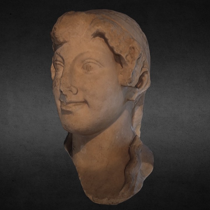 Head of the maenad called “Apollo Tyszkiewicz”, Roman archaic creation from the middle of the 1st century BC, Greece (?), Marble. myminifactory.com/object/3d-prin… @MyMiniFactory @Scan_The_World @ArtHistoryBRU #CulturalHeritage