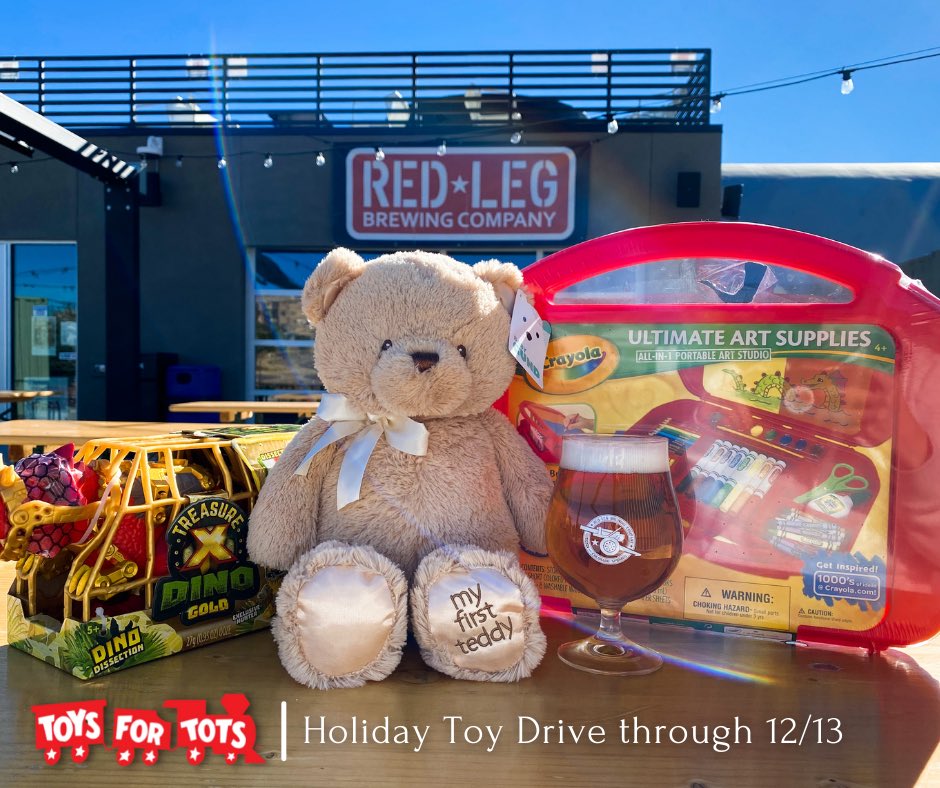 Support <a href="/ToysForTots_USA/">Toys for Tots</a> this #GivingTuesday by brining a new, unwrapped toy to the taproom or make a monetary donation and we’ll give you a Red Leg pint on us! 

Please help us in our effort to bring children across the Pikes Peak region a holiday they deserve! 🚂🎅🏻🎄