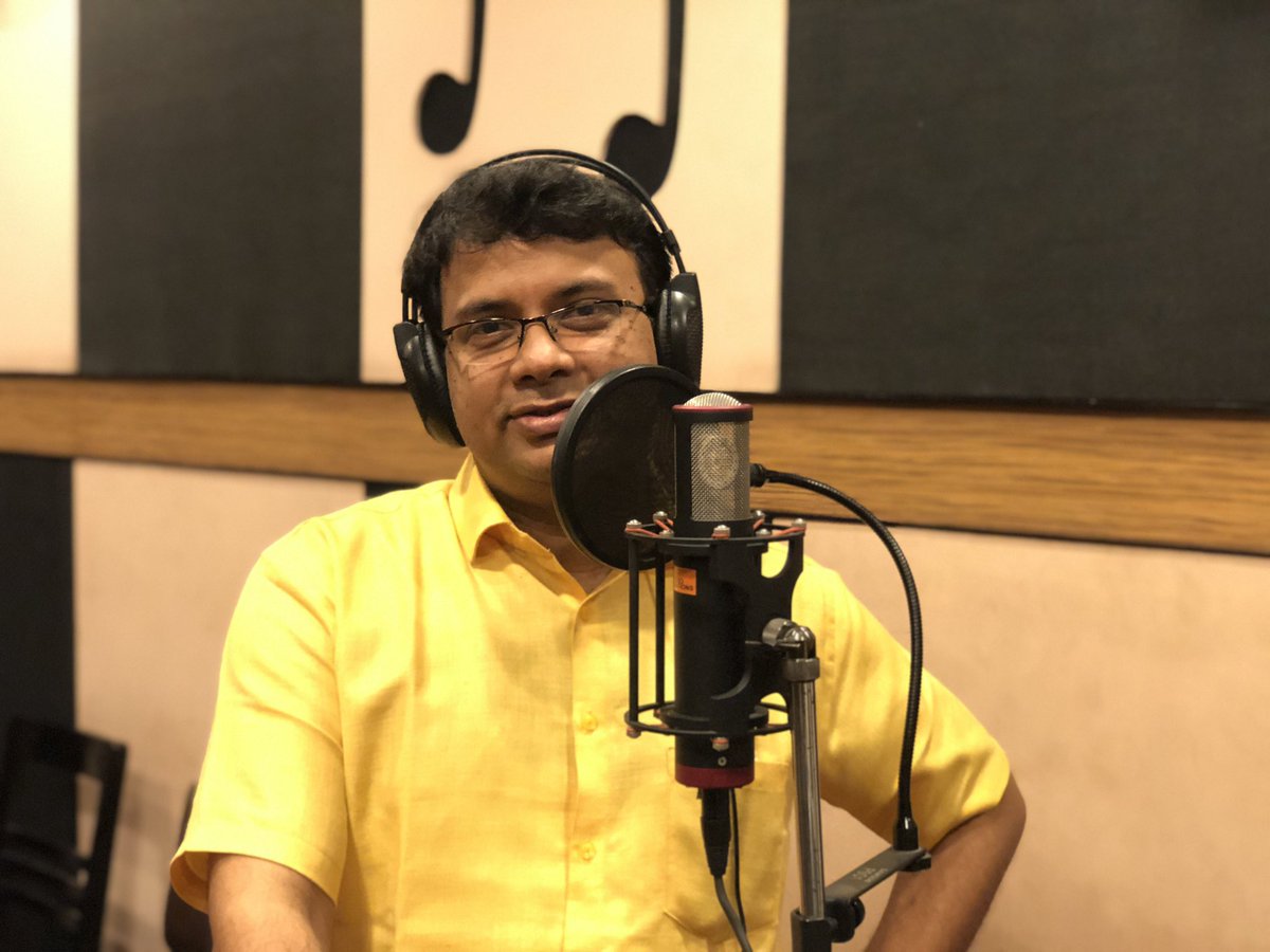 mad4raaga's tweet photo. #NewSongAlert
#anolchatterjee 
Spent a truly musical day. Me and Madhuja recorded two beautiful compositions of Shri Uday Bandyopadhyay. Later Swarnali Roy Chowdhury, recorded one of my compositions. Recorded by Sri Goutam Basu at Studio Vibrations. Music Arrangement by  Bappa da https://t.co/Lkq8kPw9vi