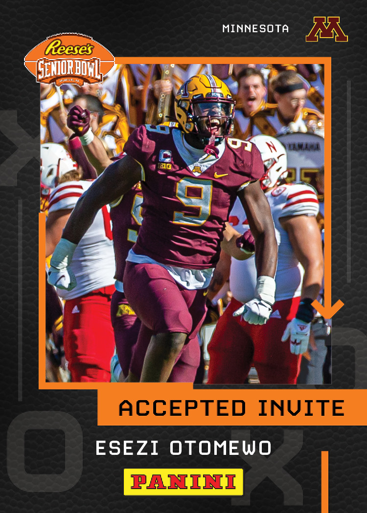 ITS OFFICIAL!!! DL Esezi Otomewo @Eseziotomewo from <a href="/GopherFootball/">Minnesota Football</a> is headed to the 2022 @Reeses Senior Bowl. #RTB #SkiUMah #TheDraftStartsInMOBILE™️ 

@JimNagy_SB <a href="/PaniniAmerica/">Panini America</a> #RatedRookie