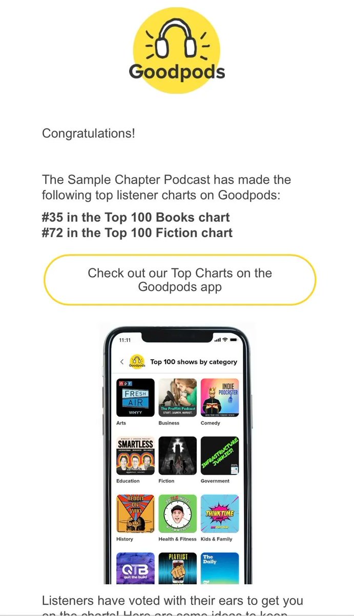I’m stunned! Thank you to all the listeners who are putting this little show crack the top 100 in TWO categories!!! #AuthorInterview #writerslift #bookstagram #PodcastAndChill