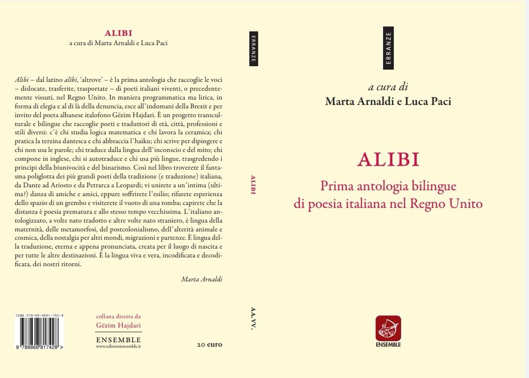Alibi will be out in Jan 2022! Edited by @lucapaci and myself, published by @EnsembleEdizion. From an idea of poet #GezimHajdari, whom I deeply thank. Afterword by #PeterHainsworth. Weirdly delighted to feel guilty this time 🕵🏼‍♀️✒️🕯️#italianpoetry #Brexit #anthology #uk #Italy