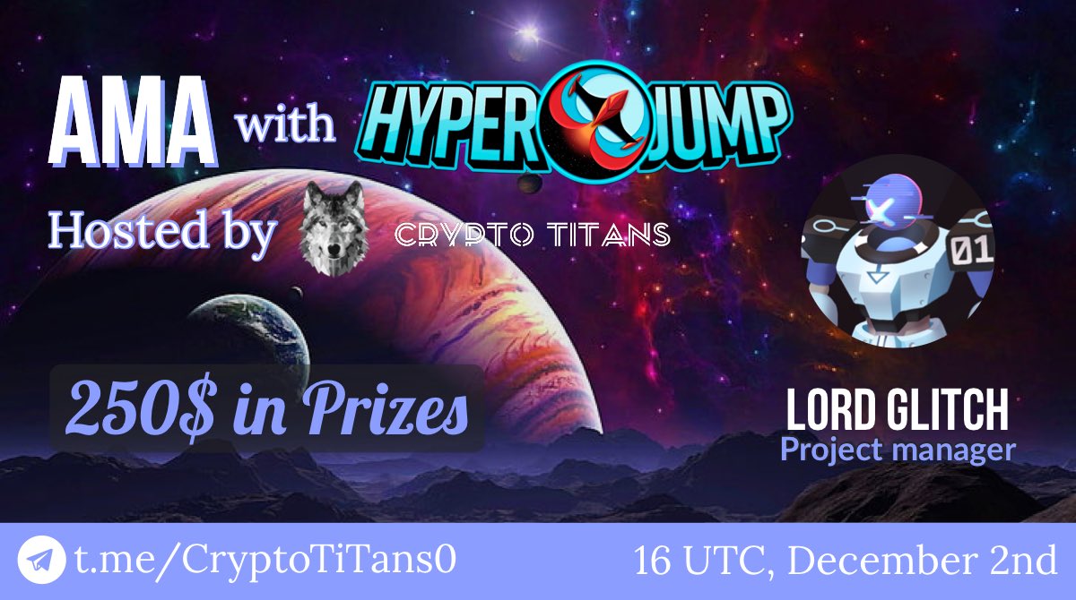 Hyperjump_fi's tweet photo. Another Ask Me Anything Event this week!🚀

Catch us with @CryptoTitans1 
🗓 2nd December 2021 
🕓 16 UTC

Keep your questions ready to get a chance to earn 250$ in rewards! 💸💰
$BNB $FTM $JUMP #HyperVerse #AMA https://t.co/JqDJxn4v9D