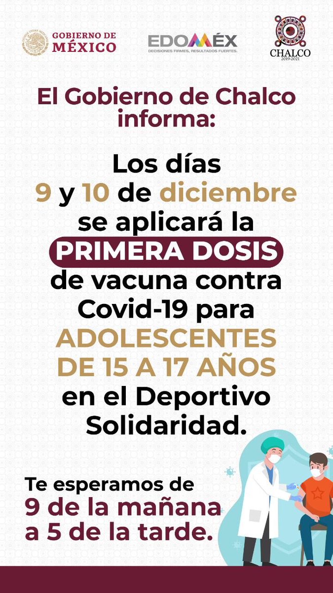 zonabg50's tweet photo. Vacunación para COVID 19 de 15 a 17 años https://t.co/gCJNpb5YcF