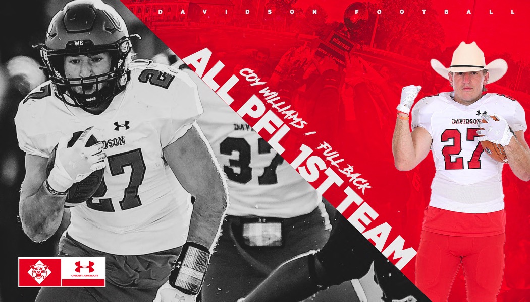 DavidsonFB's tweet photo. 𝐀𝐥𝐥-��𝐅𝐋 𝟏𝐬𝐭 𝐓𝐞𝐚𝐦💪 Congrats to @coywilliams28 and @jaxsherrard‼️

#WE #PFLChamps https://t.co/8SRmdjLDKv