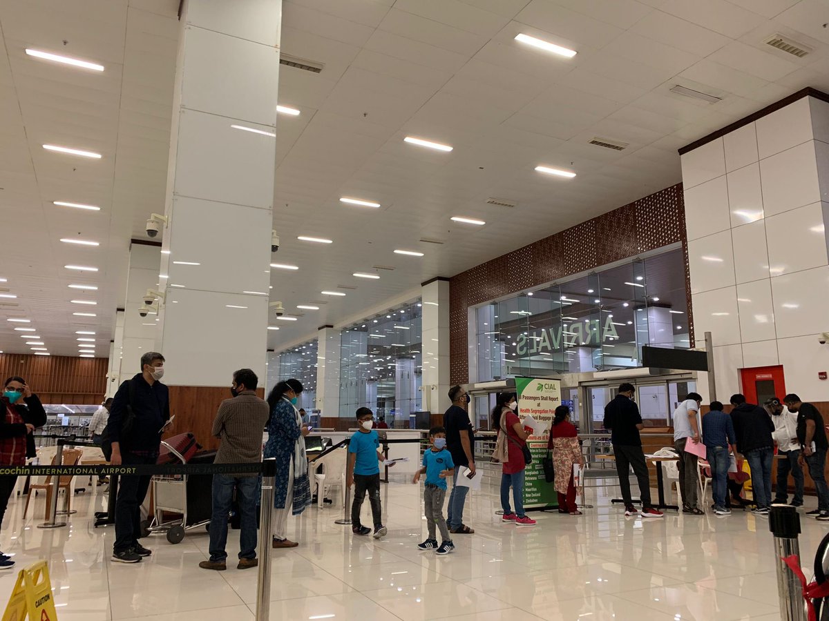 _paraleo_'s tweet photo. @KochiAirport @SingaporeAirID @ssuhas_ias12 @DGCAIndia @AAI_Official @KochiAirport Inugaural flight is great but utter chaos for RT-PCR, no social distancing and consideration for families with kids - sad execution having to wait 4 hours at the crowded terminal for reports #caronaprocedures https://t.co/zncX08AUmZ