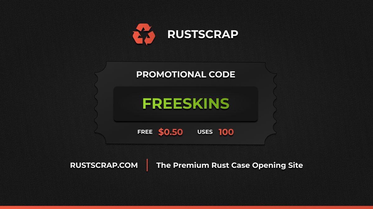 RustScrap's tweet photo. ⚠️ NEW PROMO CODE ⚠️

- 0.50 Scrap
- 100 Uses

Claim Here:
🌐 https://t.co/xs5tMvvGKm https://t.co/dh3Y05AEdc