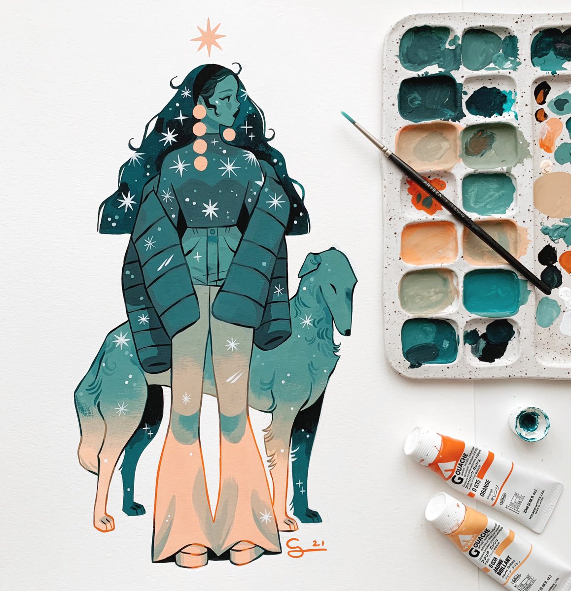 Sibylline_M's tweet photo. My Celestial Guardians series is complete 😌✨ https://t.co/L8zHPeFGb9
