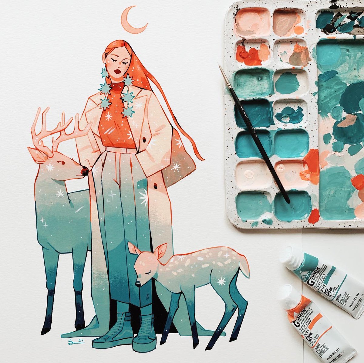 Sibylline_M's tweet photo. My Celestial Guardians series is complete 😌✨ https://t.co/L8zHPeFGb9