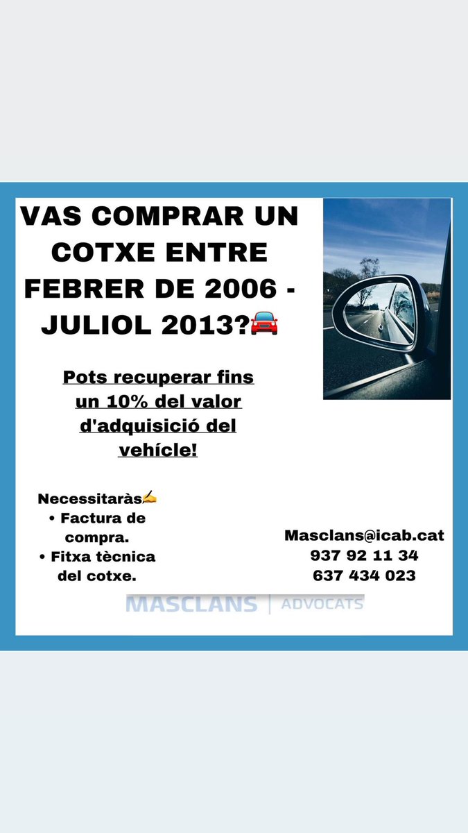 FelcohMotor's tweet photo. Cártel de los coches: Cómo reclamar la indemnización de un 10-15% si compraste entre 2006 y 2013 #cartel #coches https://t.co/9andtTlMGl