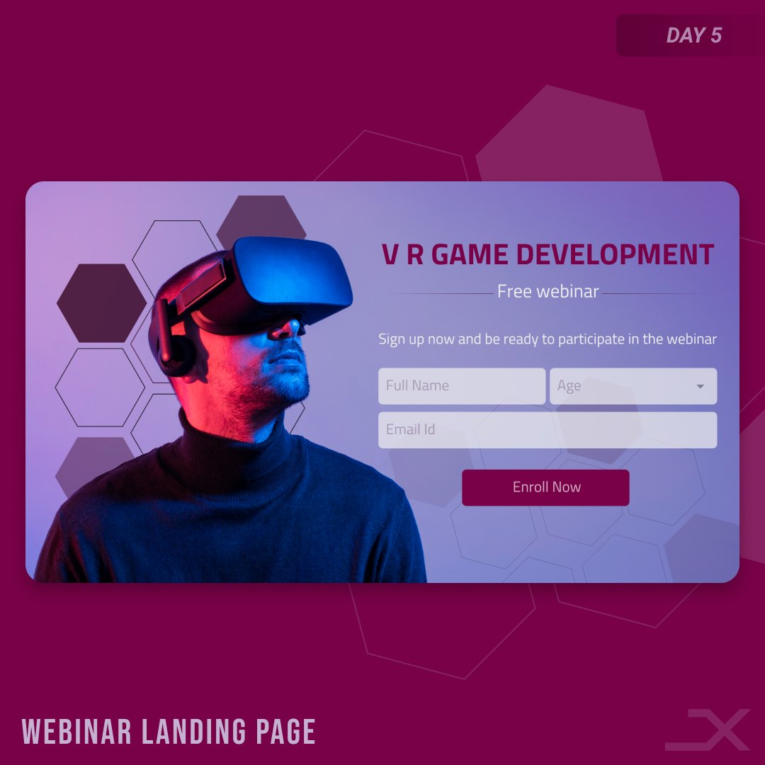 amal_joym's tweet photo. DAY 5
WEBINAR LANDING PAGE
A landing page is a page on your site that is designed to convert visitors into leads.
Come let's #create #designX #DailyUI #webinar #VRgames #uidesign #uiinspiration #landingpage   #TrendingNow #Twitter https://t.co/bl3RHNWfIR