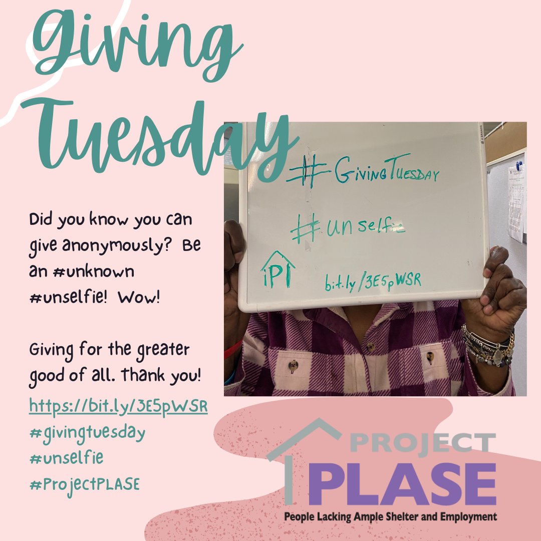 projectPLASE's tweet image. #ProjectPLASE honors all donors' wishes - whether you wish to give to a specific program or want to give anonymously... we are grateful for you! Join the #unselfie movement! donate: bit.ly/3E5pWSR this #GivingTuesday