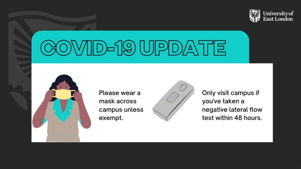 UEL_News's tweet photo. You may be aware that a new variant of Covid-19, known as Omicron, has been identified in the past week which may present more risk than the previously known variants.

We now ask that you follow these guidelines so we can stay safe together! #Safeandwell https://t.co/8JKscNwRLP