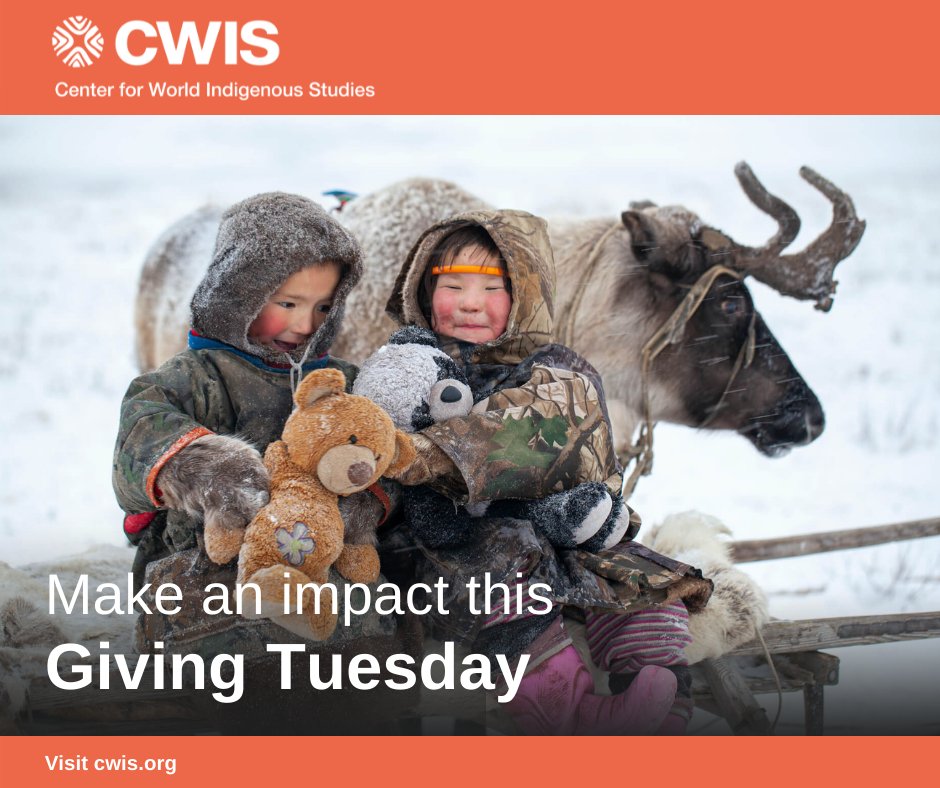 TheCWIS's tweet photo. Make an impact this Giving Tuesday by donating to an organization that supports human rights, environmental stewardship, food security, and climate action - support the Center for World Indigenous Studies #GIVINGTUESDAY2021 #FallGivingChallenge #Indigenous https://t.co/W0BCKCy9fP https://t.co/nc4vkoFw9Z