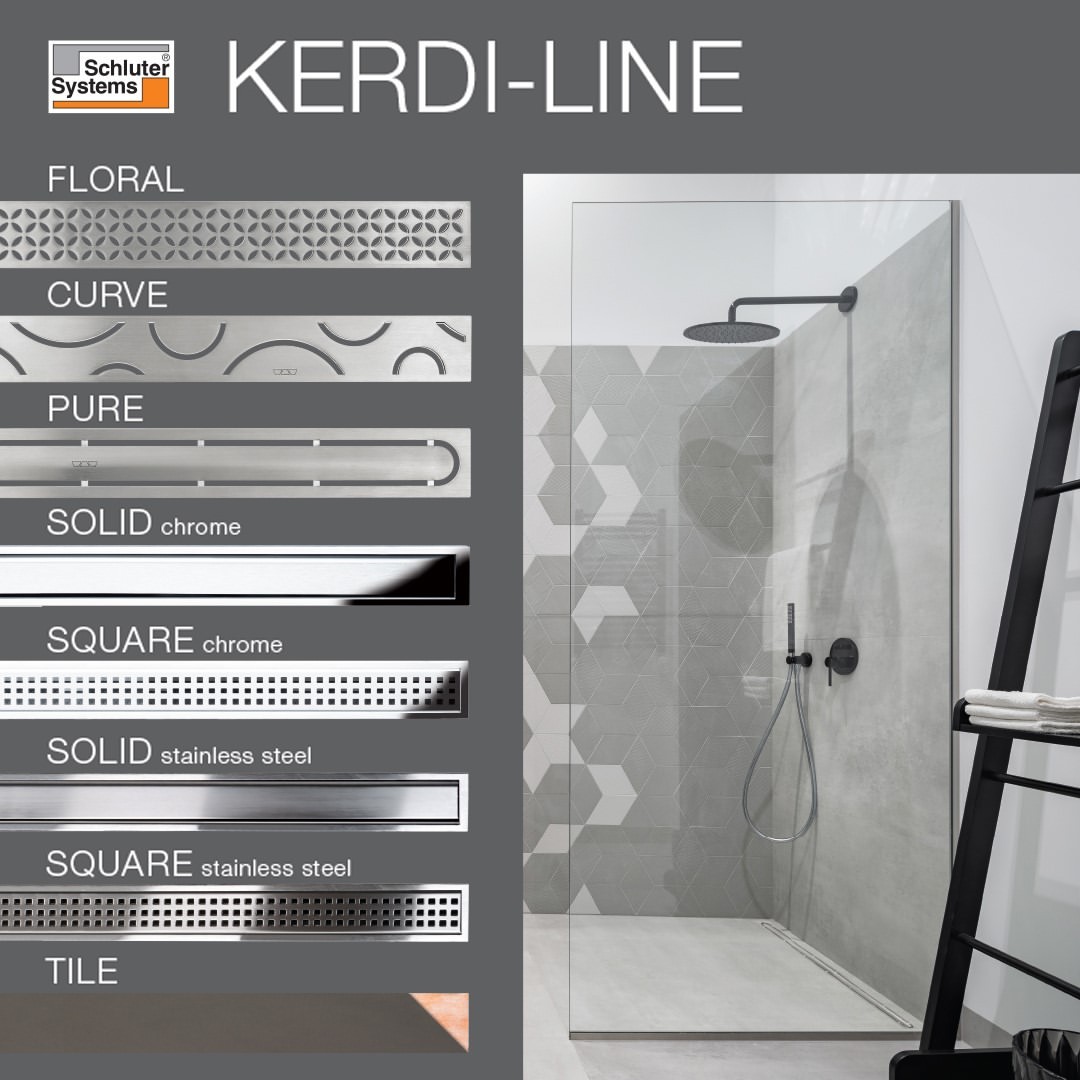centura_tile's tweet photo. KERDI-LINE is a low profile linear floor drain specifically designed for bonded waterproofing assemblies. The channel body features an integrated collar made of KERDI to ensure a simple and secure, watertight connection around the drain. Several styles. #Schluter 🍊#CenturaTile https://t.co/LYbi1hPYBL
