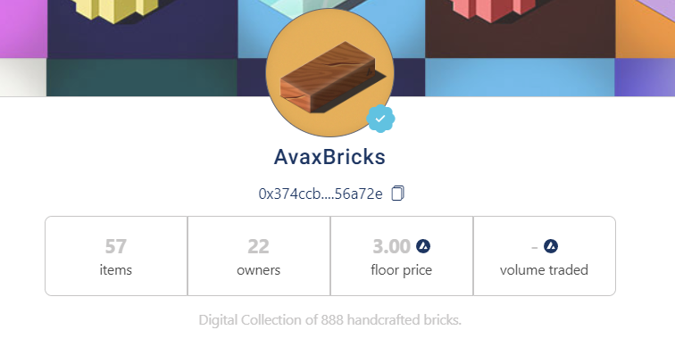 AvaxBricks's tweet photo. We are proud to announce that AvaxBricks is now verified on Kalao Marketplace! π₯³
You can click the link below to see AvaxBricks collection on Kalao:
https://t.co/8s2L6cdAS8
@GetKalao #kalao #AVAX #avaxbricks #NFT https://t.co/C0dGGoWwXz