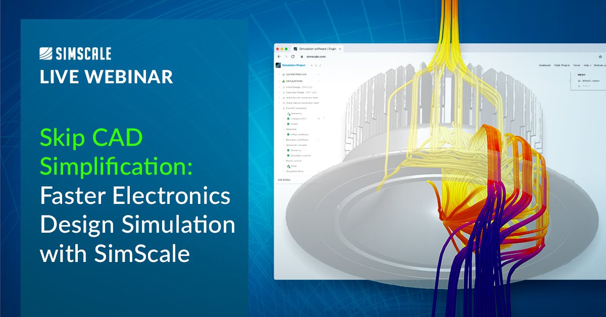 Preparation &amp; simplification of complex CAD models takes away valuable time that might be spent on the design &amp; optimization.
Learn about our new solver that simplifies heat transfer calculations in complex assemblies and more. Sign up here: hubs.la/H0_WxkR0