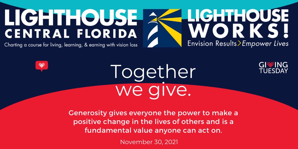 Today is Giving Tuesday, a global generosity movement unleashing the power of people and organizations to transform their communities!#GivingTuesday2021 Participate by donating through our website: lighthousecfl.org/Donate