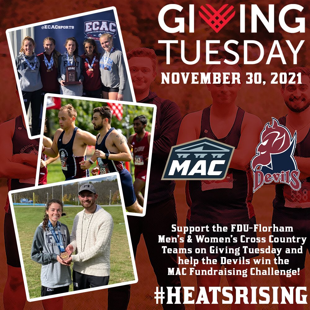 Please support the FDU-Florham men's and women's cross country teams today on Giving Tuesday and help the Devils win the MAC Fundraising Challenge! #HornsUp #HeatsRising #fduxc #myfdu