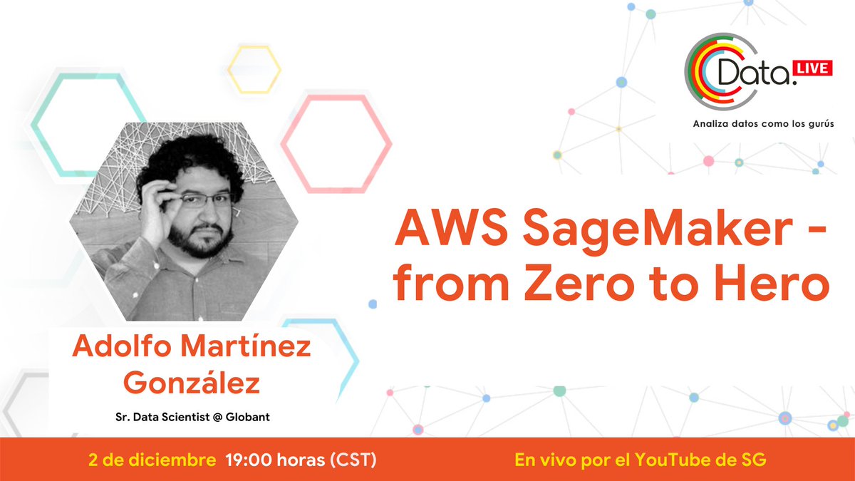 RevistaSG's tweet photo. AWS SageMaker será el tema de Data Live este jueves.
@philomatha_ nos hablará de esta herramienta poderosísima y versátil. También desarrollaremos un proyecto de punta a punta con SageMaker.
¡Activa tu recordatorio para que no se te pase!
🔔 https://t.co/Df8BkGXAaV https://t.co/tFYQaXEhAp