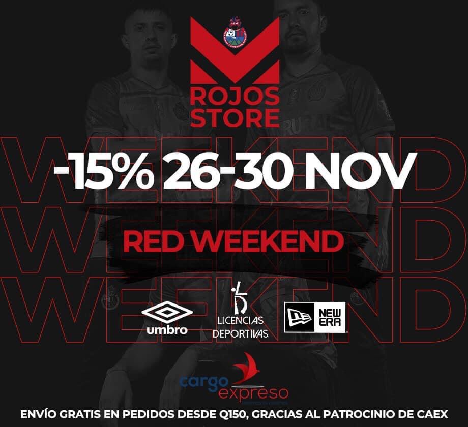 Rojos_Municipal's tweet photo. ¡ÚLTIMO día del #RedWeekend! ❤️🖤
Haz tu pedido en https://t.co/rjk85TjD6P, obtén descuentos en tu compra y llegará hasta la puerta de tu casa. *Envío gratis por Cargo Expreso* https://t.co/yYgdxqFTjM