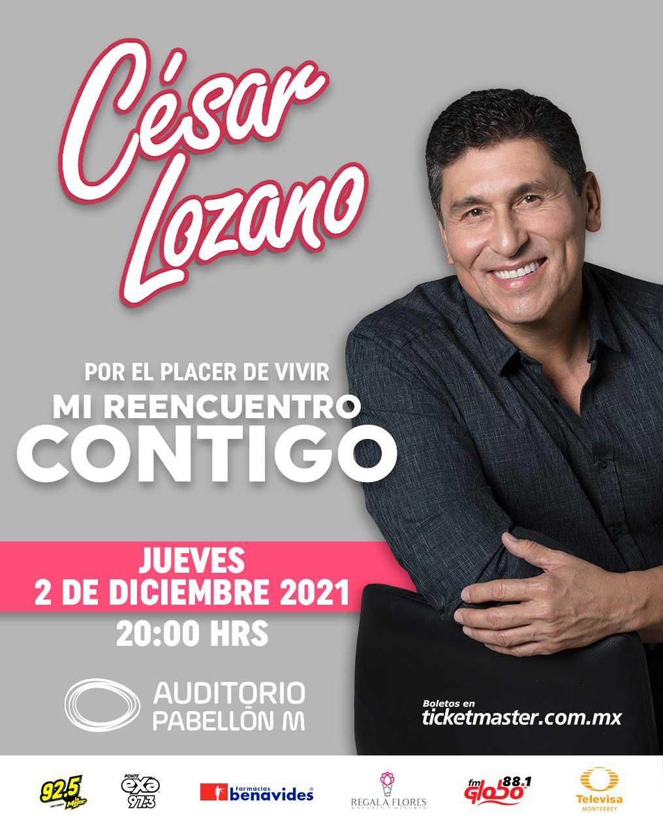 drcesarlozano's tweet photo. ¡FALTAN 2 DÍAS! No te pierdas este jueves 02 DE DICIEMBRE: POR EL PLACER DE VIVIR... MI REENCUENTRO CONTIGO. 
Auditorio Pabellón M, 8:00 p. m.
Boletos en taquilla o en Ticketmaster: https://t.co/7fgeQmCIn4 https://t.co/qbGNhCH5io