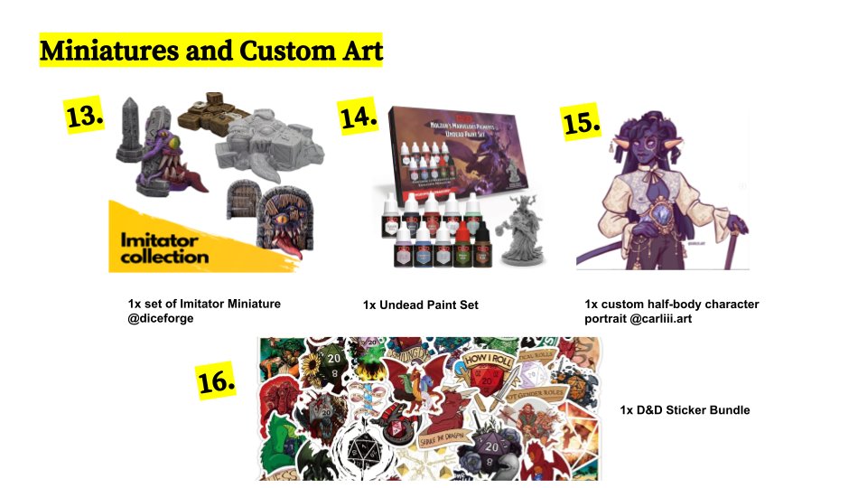 joannahliu's tweet photo. 2021 TTRPG Research survey with a huge prize pool is out. Please help spread the word.#dicegiveaway #ttrpg #dndresearch #dnd https://t.co/O68zmP3Osm https://t.co/3CJIfCokIR
