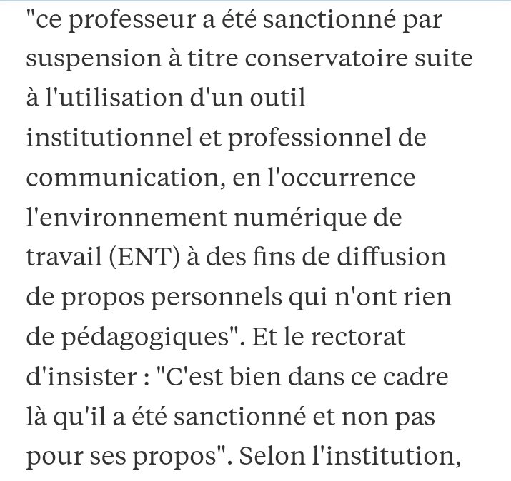 "Et qu'est-ce que vous allez me faire ? Me coffrer pour tenage de propos non pédagogique ?"
#TousSuspendus