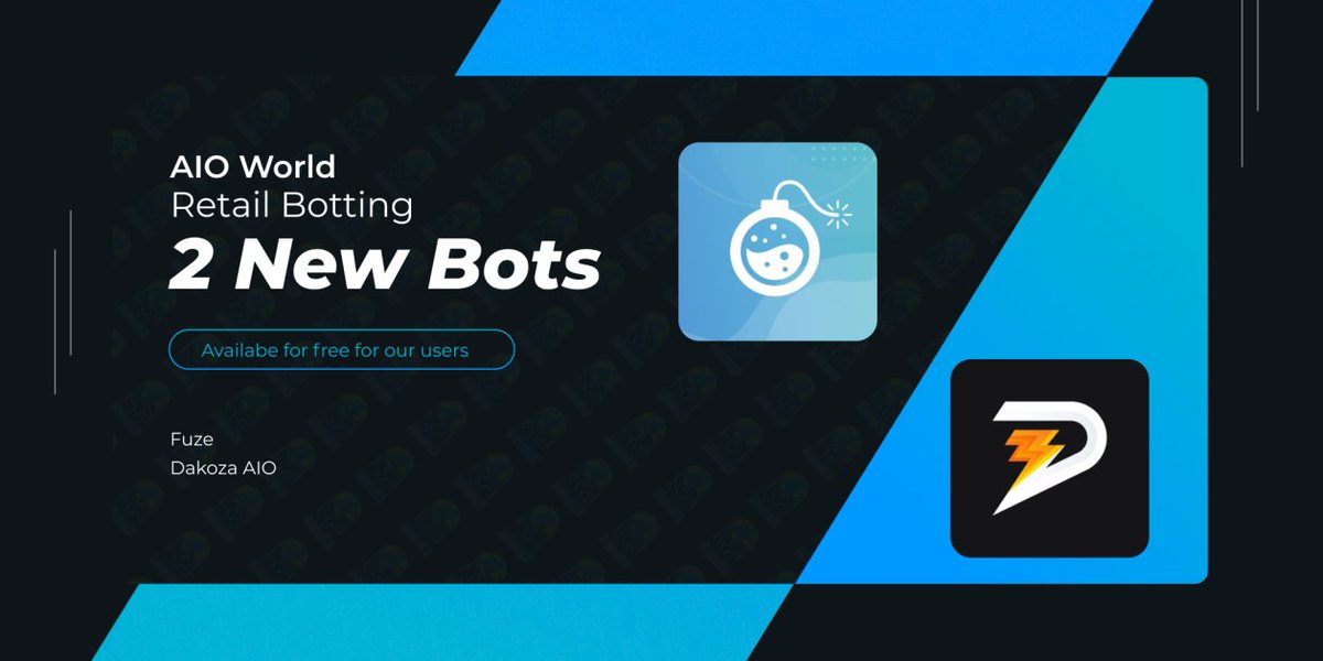 🚨NEW BOT RELEASE🚨
Fuze and Dakoza will be released soon for all AIOWorld members for free🎉

Our members will be able to cop retail items like PS5 or graphics cards which are very profitable

To celebrate we're hosting a giveaway🎁

Follow <a href="/Real_AIOWorld/">AIOWorld</a> 
Retweet
Tag 2 friends