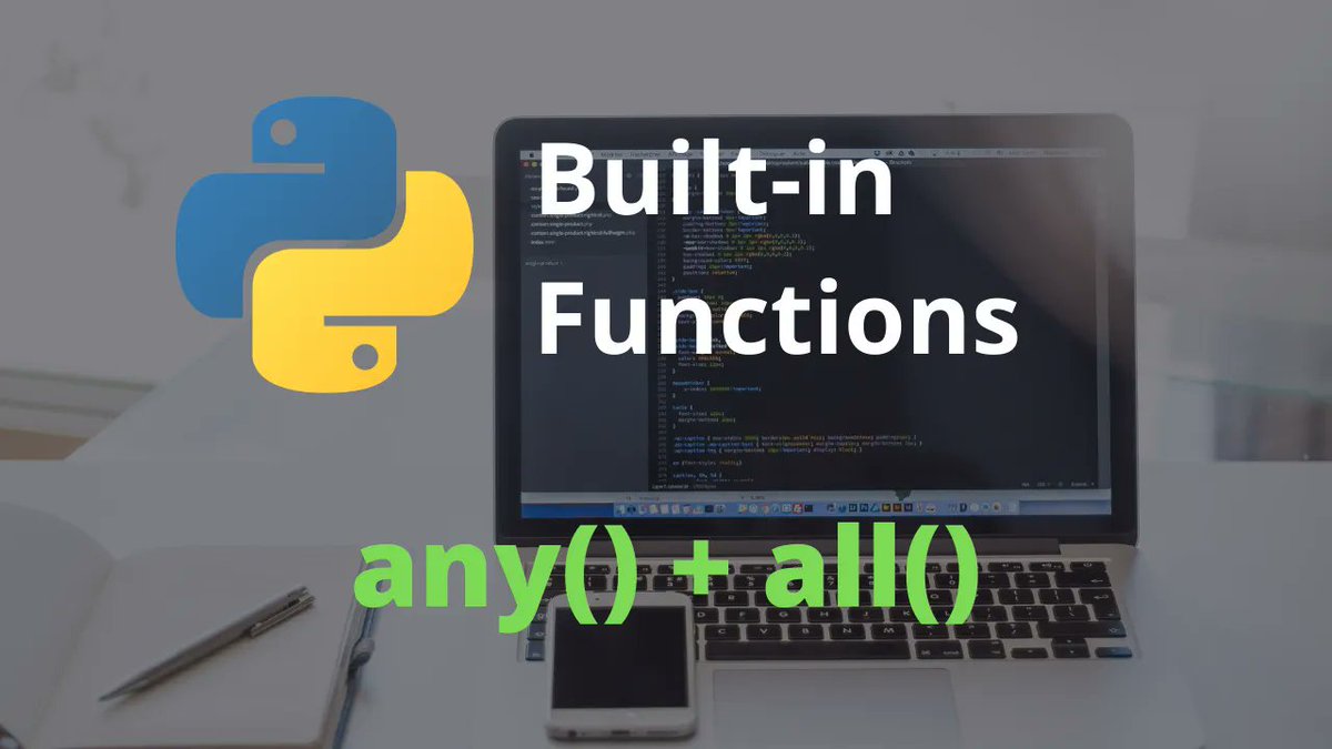 DahlitzF's tweet photo. 🔥 Published a NEW video in my series "Master Python's Built-in Functions"!

🎓 It covers the built-in any() and all() function - check out!

... and let me know what you think 👇🏻

https://t.co/ljbngSKgIF https://t.co/CGE5IJNsqK