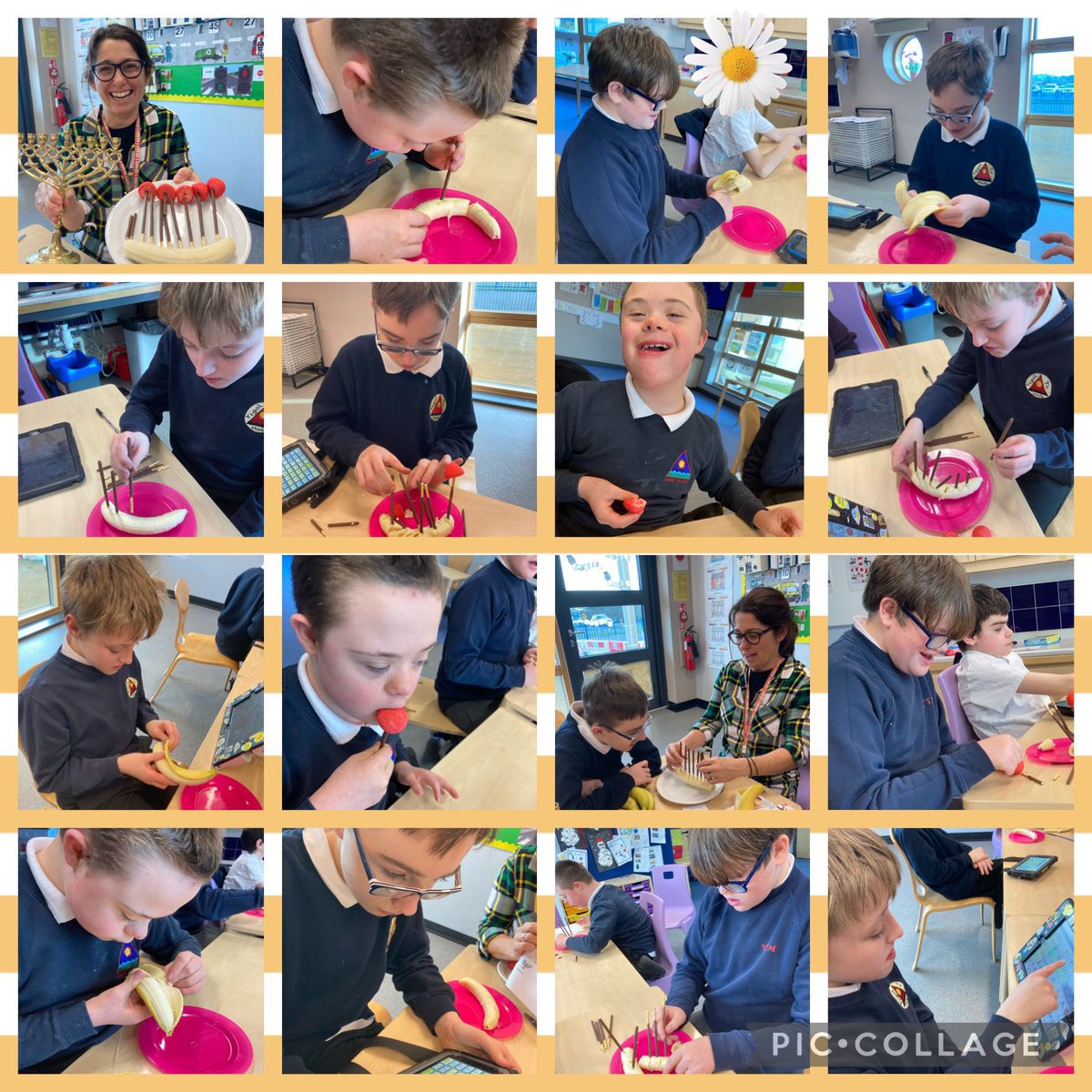TirMorfa's tweet photo. Dosbath Tegid made edible Menorah’s as part of their focus on Hanukkah this week using visual instructions!Great work guys 🕎 #ytmtegid #ytmhum #ytmlit #ytmexpart #Hanukkah2021 https://t.co/kY5TX3Qq3p