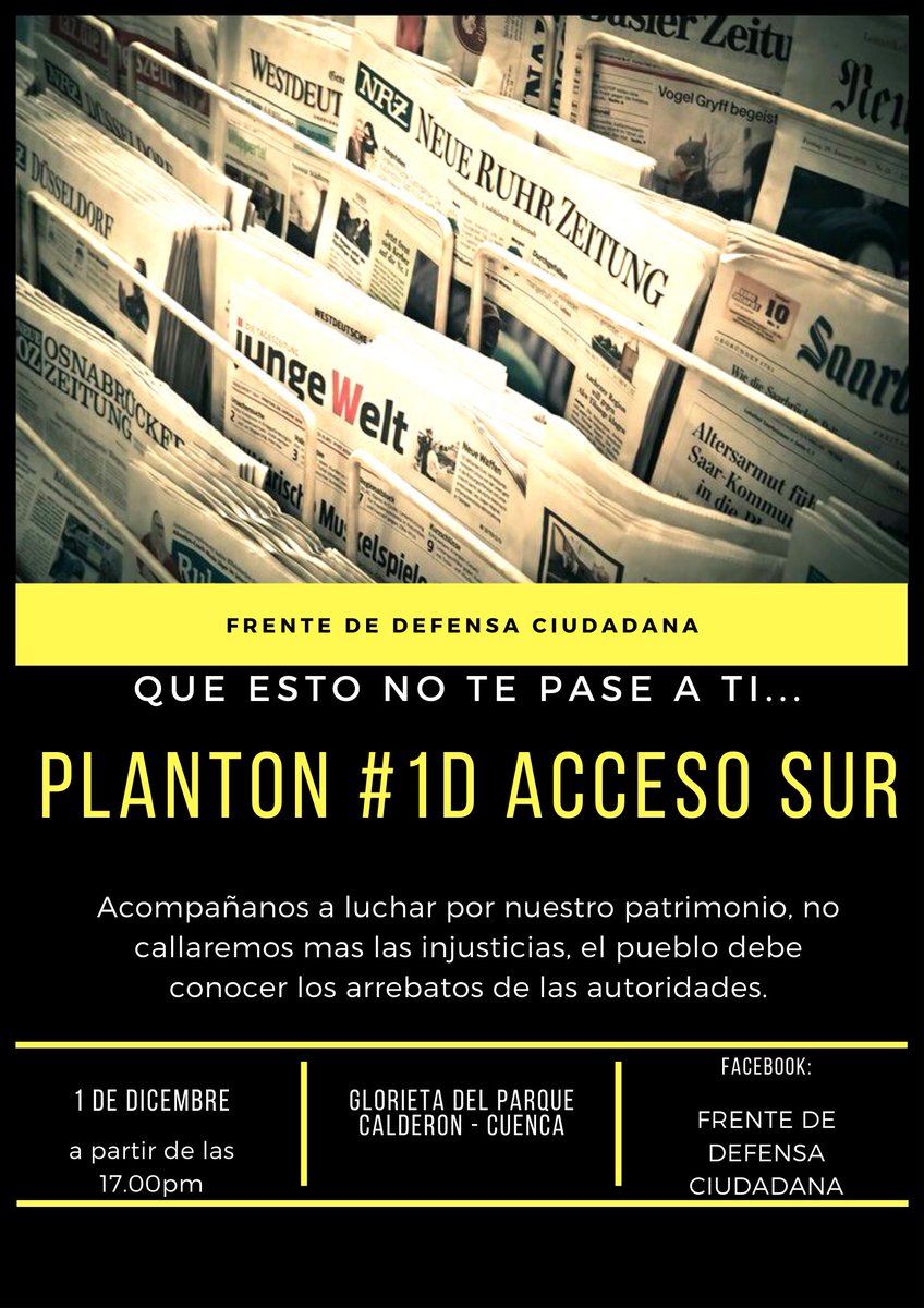DarwinGonzlz's tweet photo. Que esto no te pase a ti...
¿Beneficio o Usurpación?
#1D_AccesoSur
@tomebamba @eluniversocom @_REDInformativa @teleramaec @teleamazonasec @elmercurioec @PRENSAVirtual_ @el_azuayo @WRadioec @TarquiGAD @UNSIONTV @ElMunecobarrio @GuayasDanniel @Veroniabad @eriktap25 @FelipeBerrez https://t.co/TKNBYVCg6h