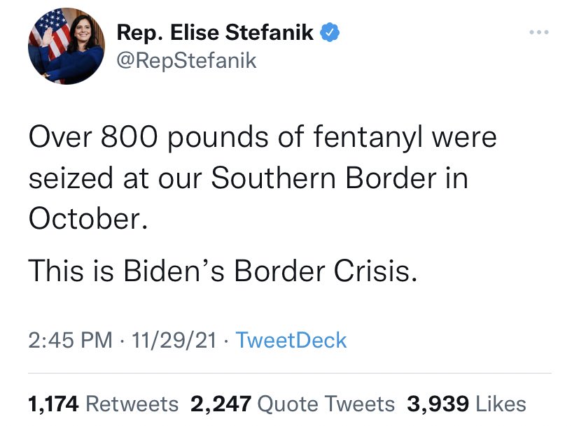 LRPow79's tweet photo. How dumb are the poorly educated? Elise TELLS them that Joe Biden’s border security is stemming the tide, yet they’re so hateful? It doesn’t compute. https://t.co/Hsidc4gPx7