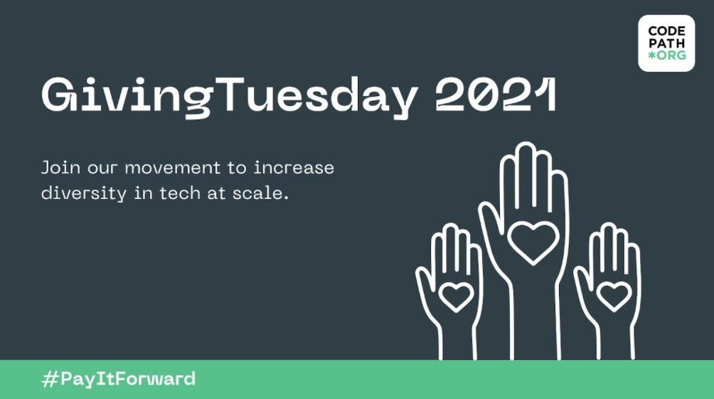 At <a href="/CodePath/">CodePath</a>, we believe all aspiring college students should have the opportunity to become tomorrow’s technology leader, builder, or founder. Let’s #PayItForward this #GivingTuesday so more underserved students can access the tech industry. codepath.org/payitforward20…