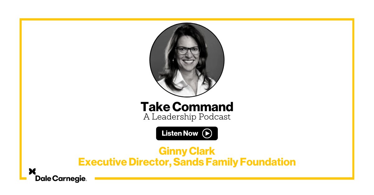 DaleCarnegie's tweet photo. Listen to Ginny Clark, Executive Director of The Sands Family Foundation &amp; retired Executive of #ConstellationBrands, as she shares insights about building trusting relationships &amp; not being afraid to take risks &amp; asking for help on #TakeCommandPodcast: https://t.co/MeHp7n8TDL https://t.co/GCBVdNboyj
