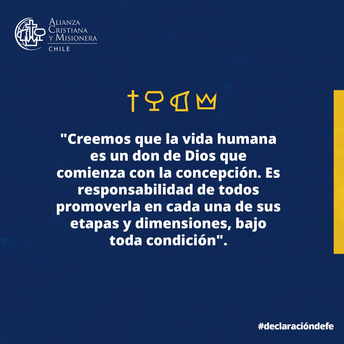 ACyMChile's tweet photo. En un día como hoy, cuando la Cámara de Diputados rechaza el proyecto de despenalización del aborto hasta las 14 semanas de gestación, recordamos nuestra declaración de fe.

"Porque tú formaste mis entrañas; Tú me tejiste en el vientre de mi madre". Salmos 139.16 https://t.co/SFA6freIo0