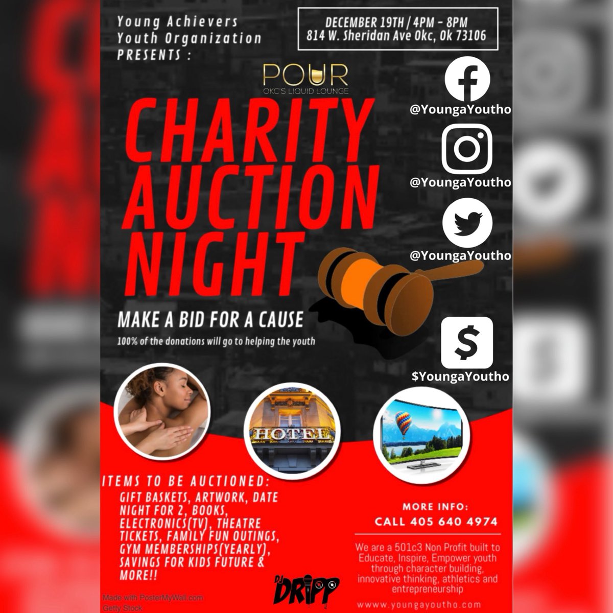 That time of the year is among us…
•
Our 2nd Annual Christmas Auction to help raise money for the youth. This year we have 2x as many items as last year and we are excited to see you back in person this year to spread the holiday cheer!
•
For More Info Contact : 405-640-4974