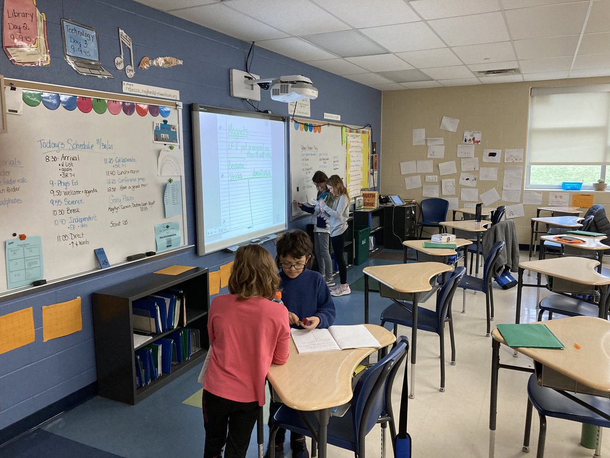 Fearless4th's tweet image. If we put a magnet on _____, it will stick because…… testing our magnet hypotheses! #4thscience @BearCreekEtown