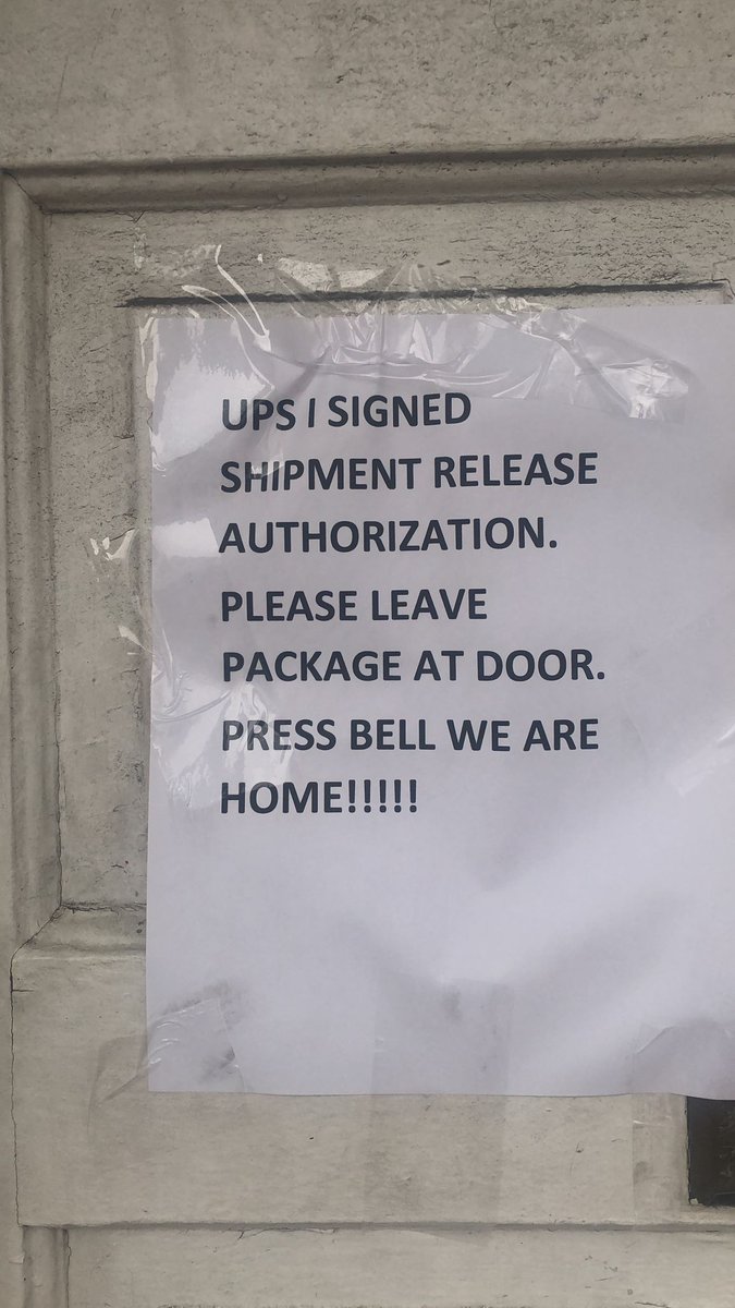 nycstud's tweet photo. @UPS I have a package coming. ur guys never deliver. I'm parked by my window incase they try to leave infonotice without delivering. You guys will hear from me if the usual is repeated. I'm not paying another $6 to change delivery https://t.co/MO7MHic7X3