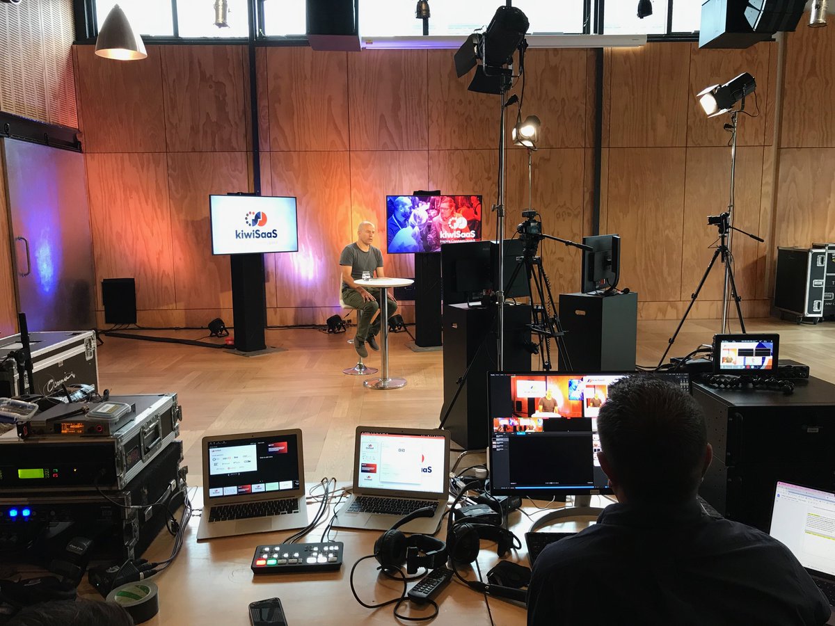 callaghannz's tweet photo. We're just completing some last minute prep in the studio with Serge van Dam as we count down to the launch of 'Kicking SaaS in 2022'! If you’ve registered, we'll see you online at 9am! @SergiovanDam2 #kiwiSaaS https://t.co/ZkhyYuVGBc