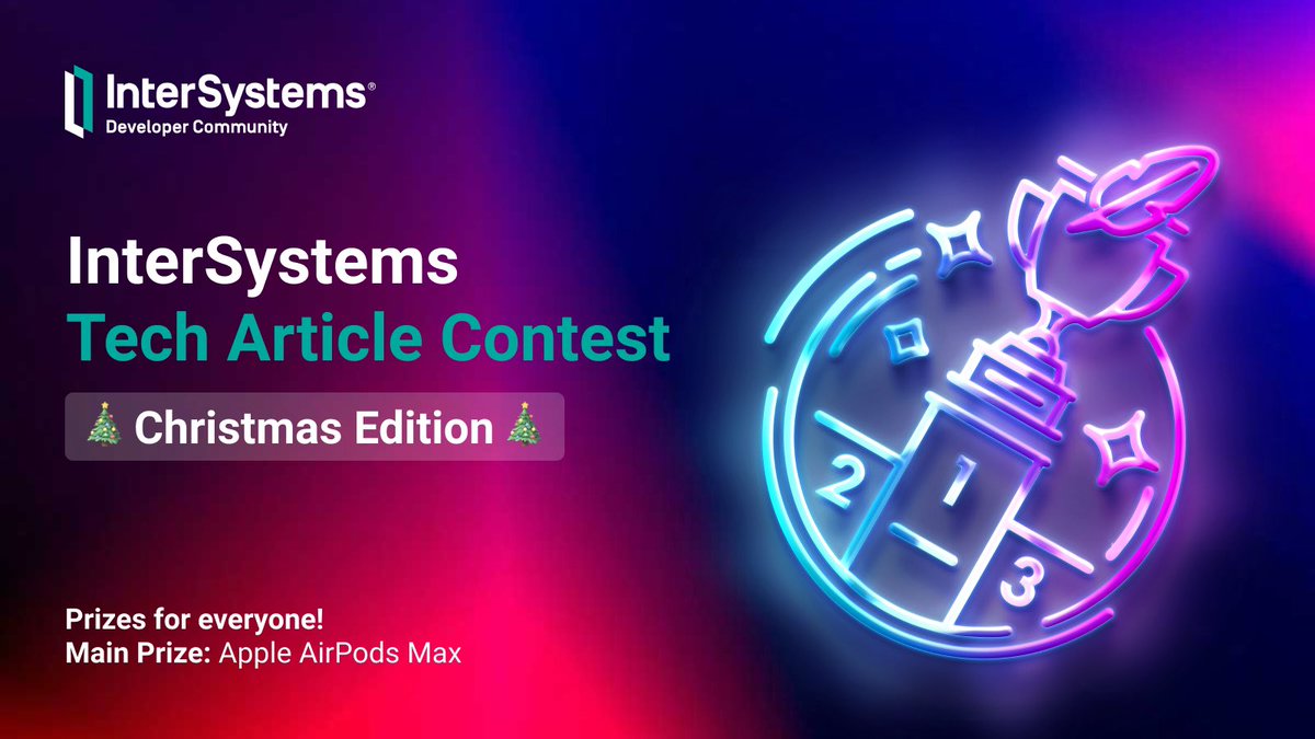 InterSystemsDev's tweet photo. 🎄Christmas is coming! And we've prepared gifts for all @InterSystems developers! Join the 2nd Tech Article contest and write an article on any topic related to InterSystems technology: https://t.co/u7OYXQhvtI 

In prizes:
🎁AirPods Max
🎁Oculus Quest 2 
🎁Amazon Kindle &amp; more! https://t.co/aJJVbSDrQ3
