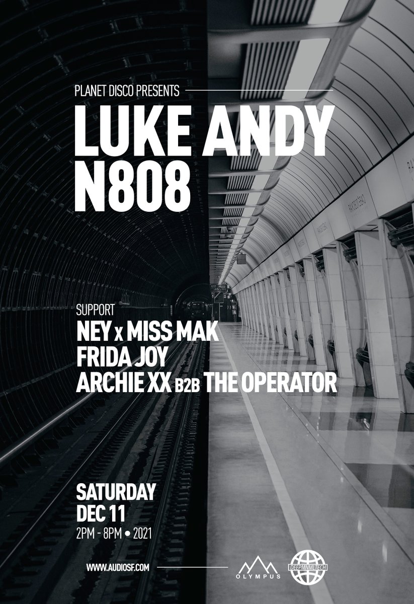 Fourfourlive's tweet photo. Under 2⃣ weeks until Luke Andy &amp; @n808official takes the stage at @AudioSF 🤩

🙌 Support from:
@NEYxMISSMAK
@lafridajoy
ARCHiEXX b2b The Operator 

🎫 Ticket Link: https://t.co/wFsMxoXRjC https://t.co/ABrOfqKE2i