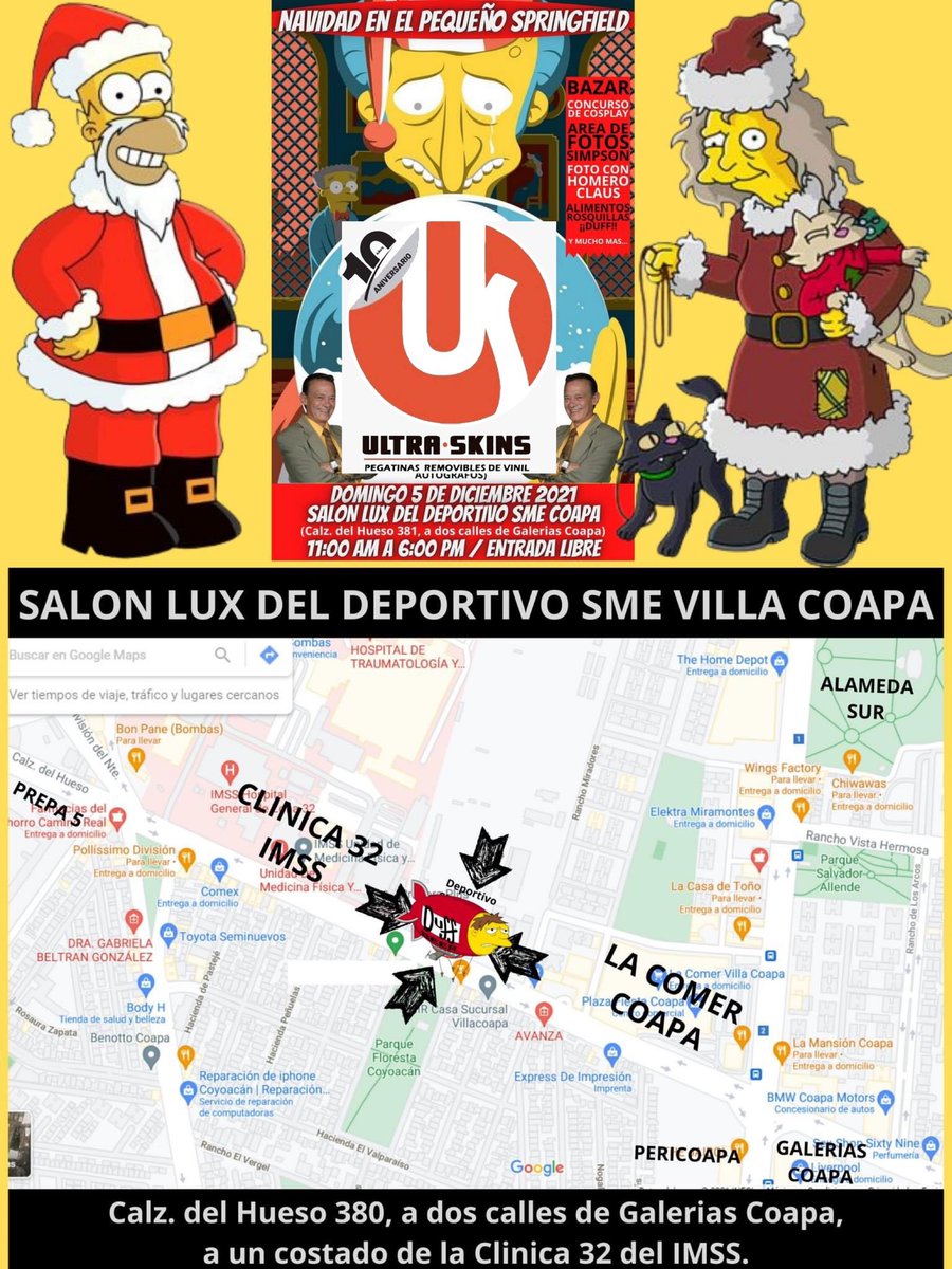 Ultra_skins's tweet photo. 🚨VISÍTANOS ESTE 5 DE DICIEMBRE EN VILLACOAPA EN LA #FanFest DE LOS #SIMPSONS. 🚨 TODOS NUESTROS #ULTRASKINS A PRECIOS INCREÍBLES!
Síguenos https://t.co/JKvetECe5h https://t.co/2Z4Ut6TTJG