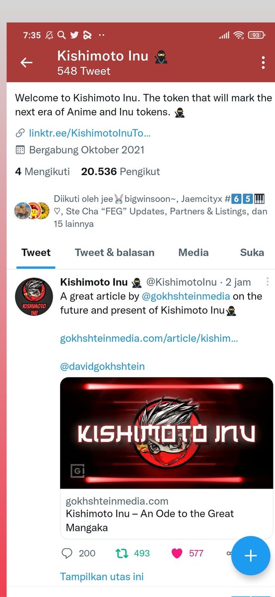 IntanBundaBerto's tweet photo. @Cashbro100x @KishimotoInu Done https://t.co/QEfzNoM8Ip