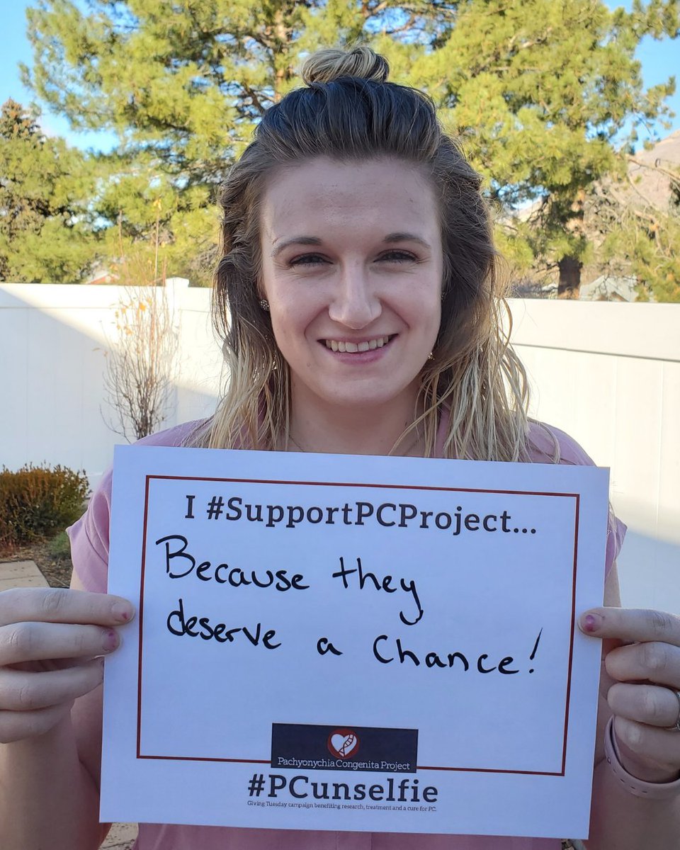 Pachyonychia's tweet photo. We agree, Jessica! PC patients may be rare, but they deserve a chance! Thanks for supporting PC Project, the only organization in the world to help PC patients and to facilitate research to advance treatments for PC. 

#PCunselfie #GivingTuesday #CurePC #SupportPCProject https://t.co/xptdaRgtpy