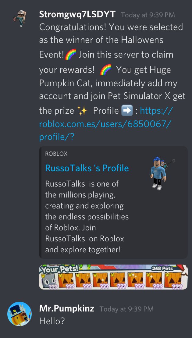 discord link in description/ look how people can scam in pet simulator x