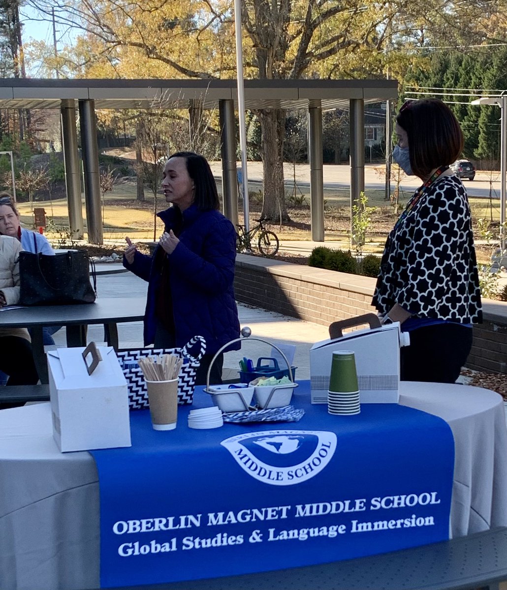 CGHahner's tweet photo. Loved meeting so many prospective families @StoughStallions! Thank you @coxtheheel and @stacey_shumake for welcoming us to your amazing outdoor campus! @wcpssmagnets @Global_WCPSS @oberlinmiddle @ParticipateLrng https://t.co/42gaRknzaz